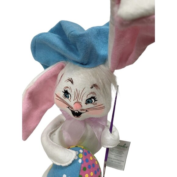 Annalee Poseable 12" Bunny Rabbit Artist Paint Easter Doll Large Cotton Tail NEW - Picture 3 of 9